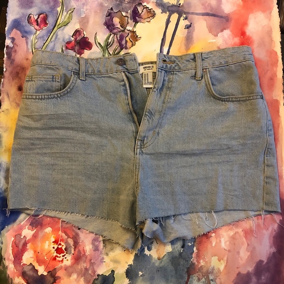 Forever 21 Pants - Forever XXI Light Blue Cut-off Shorts (29)